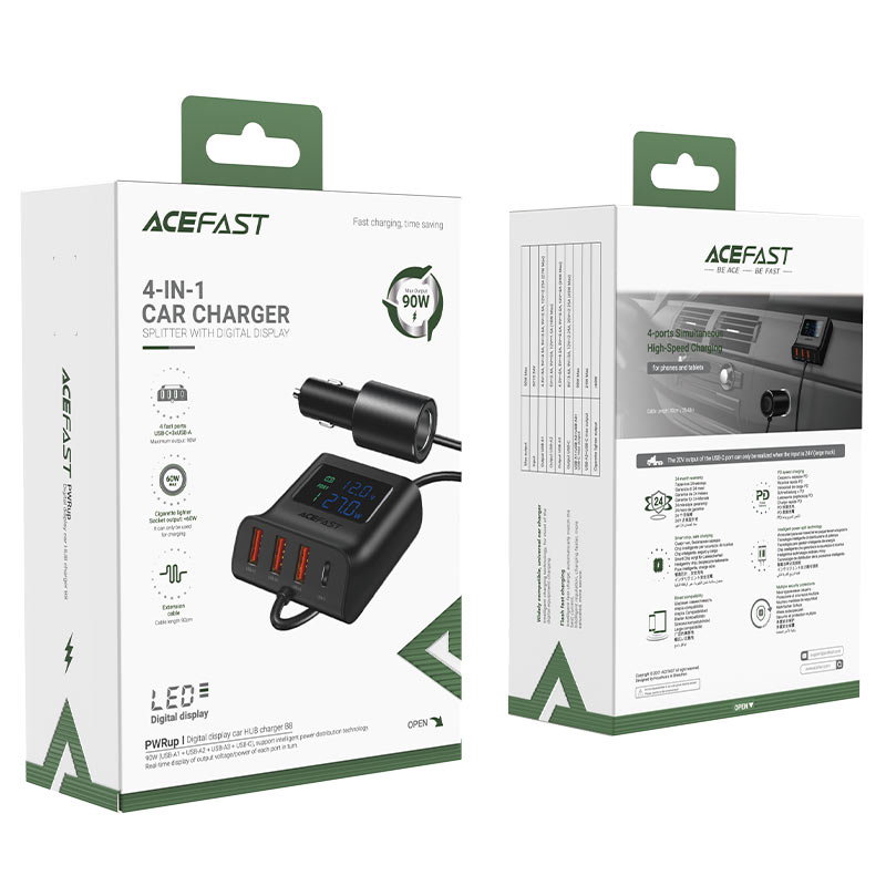 acefast-b8-digital-display-car-hub-charger-package